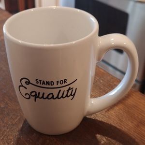 ⭐️5/$20 White ceramic Stand for Equality coffee mug survey monkey brand